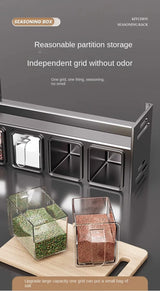 New Kitchen Spice Shelf Wall-mounted Spice Storage Rack Kitchen Seasoning Organizer Holder No Punching Required Storage Shelf