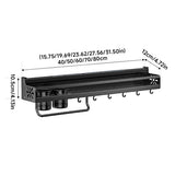 Metal Kitchen Shelf No-Punch Large Capacity Storage Kitchen Utensils Skeletonized Drainage Design Easy to Clean Black