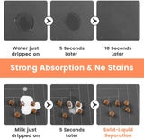 Pet Feeding Mat-Absorbent Pet Placemat for Food and Water Bowl with Waterproof Rubber Backing Quick Dry Water Mat for Dog Cat