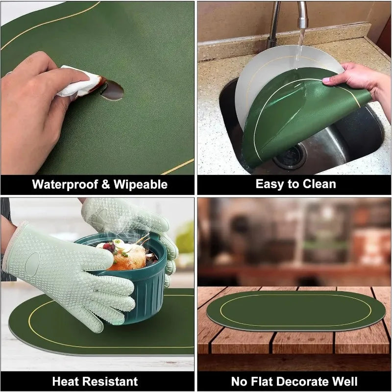 Table Leather Placemats, Heat Resistant Placemats, Washable Table Mats for Dining Table, Coffee Shop Decoration