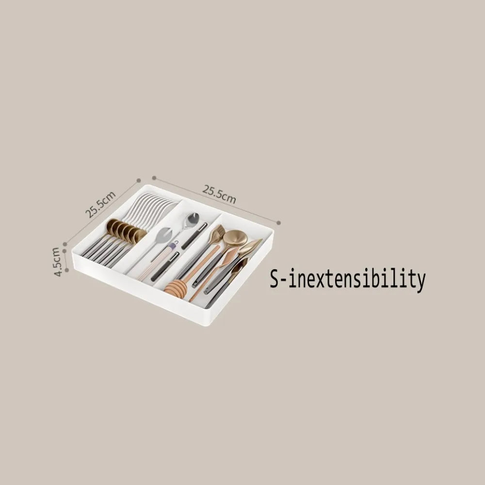 Drawer Organizer, Cutlery Tray for Kitchen Drawer, Expandable Utensil with Compartment, Spoons Forks Knives Cutlery Holder